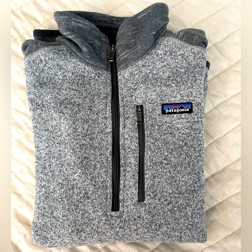 Men's Better Sweater® 1/4-Zip Fleece Large Stonewash Two-Tone